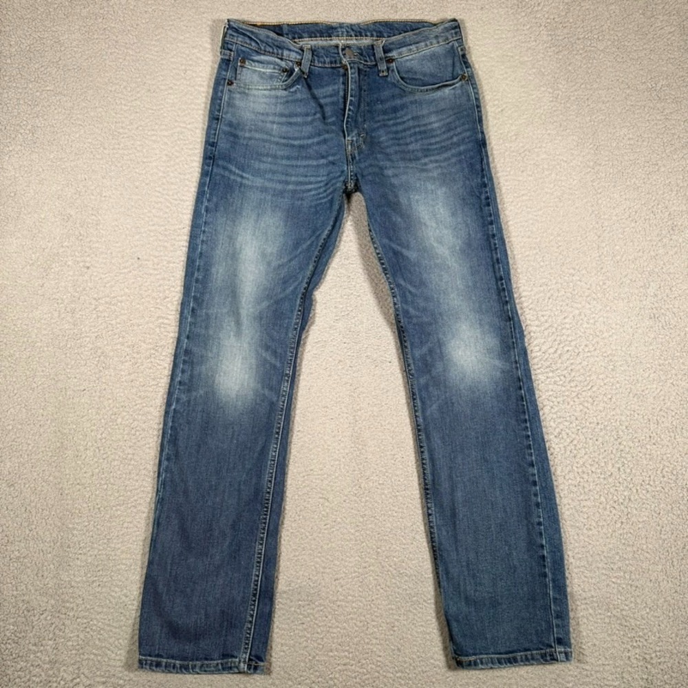 Levis Jeans Mens 31x30 Blue 513 Slim Straight Denim Casual Logo Preppy 5 Pocket